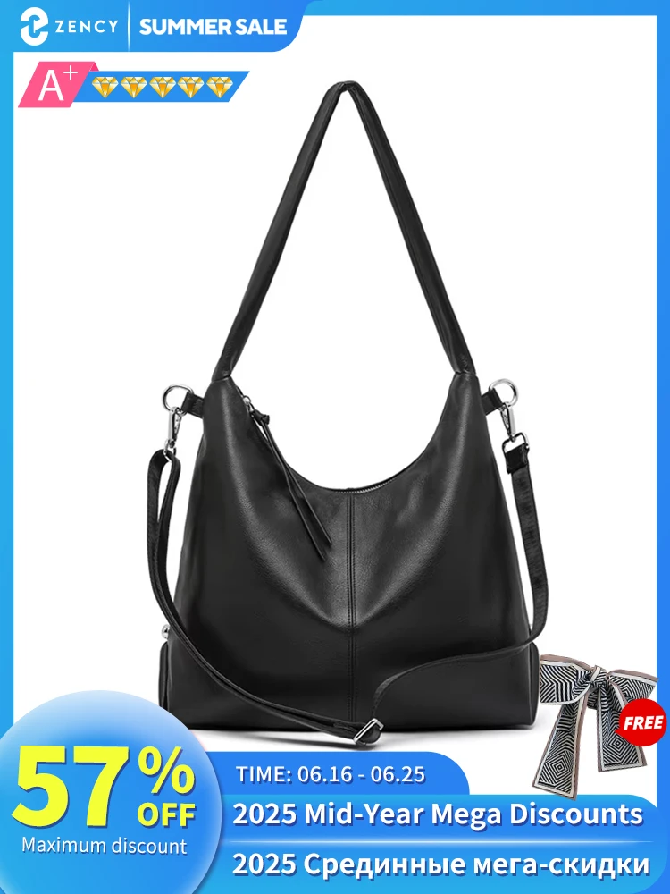 Zency 100% Genuine Leather Fashion Women Shoulder Bag Retro Coffee Hobos Roomy Tote Handbag Crossbody Messenger Solid Black Sac
Zency 100% Genuine Leather Fashion Women Shoulder Bag Retro Coffee Hobos Roomy Tote Handbag Crossbody Messenger Solid Black Sac