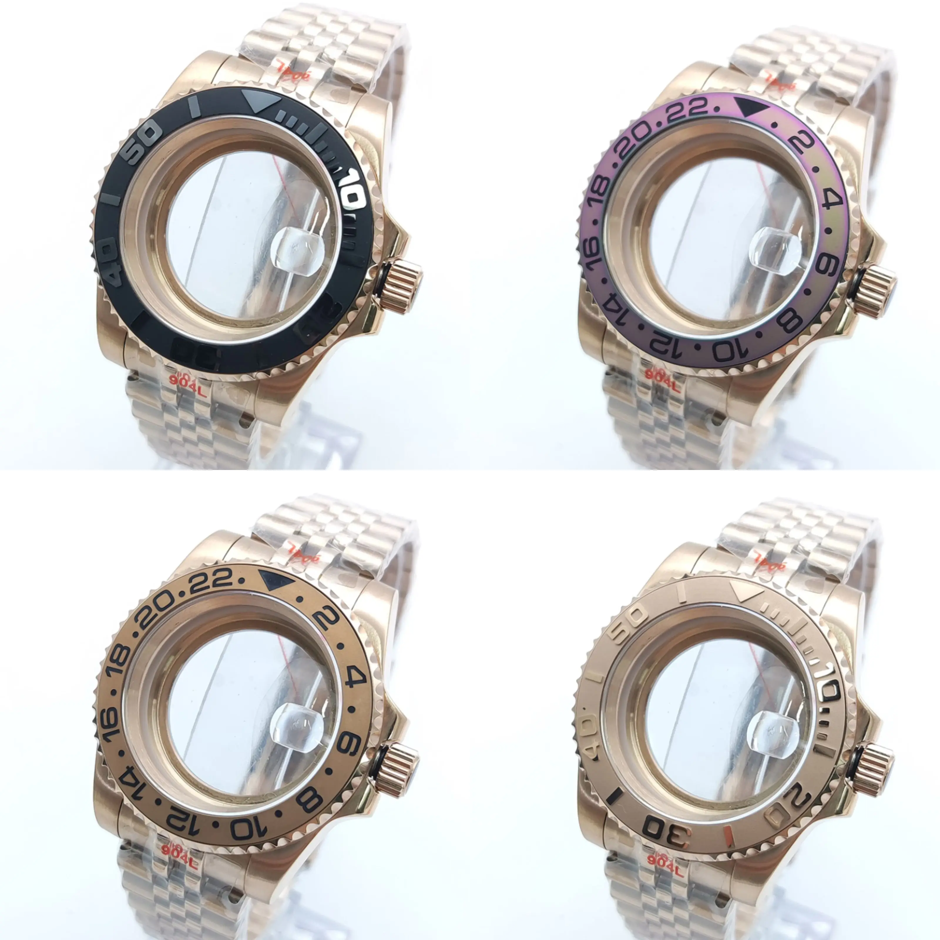Rose Gold 40mm NH35 Watch Cases stainless steel case + bracelet sapphire crystal for NH35/NH36 movement Waterproof Date
Rose Gold 40mm NH35 Watch Cases stainless steel case + bracelet sapphire crystal for NH35/NH36 movement Waterproof Date