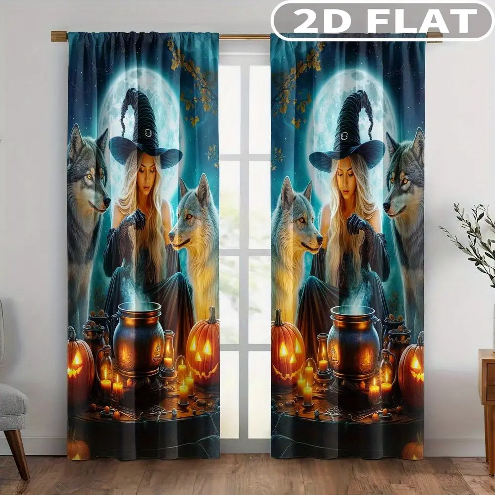 2D FLAT 2pcs Curtains Witch Wolves Moon Cauldron Pumpkins Perfect for Balcony, Bedroom, Living Room, Suitable for 4 Seasons
2D FLAT 2pcs Curtains Witch Wolves Moon Cauldron Pumpkins Perfect for Balcony, Bedroom, Living Room, Suitable for 4 Seasons
