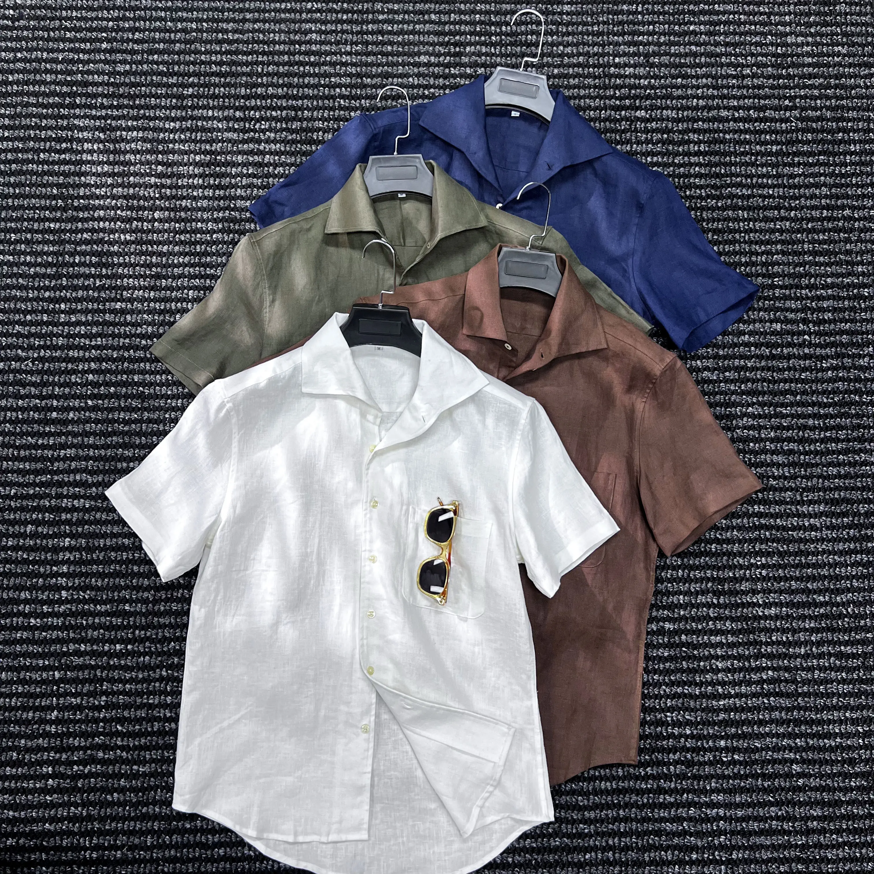 Summer Old Money 100% Linen Windsor Collar Short Sleeve Shirt Men's Gentleman's Business Casual Shirt
Summer Old Money 100% Linen Windsor Collar Short Sleeve Shirt Men's Gentleman's Business Casual Shirt