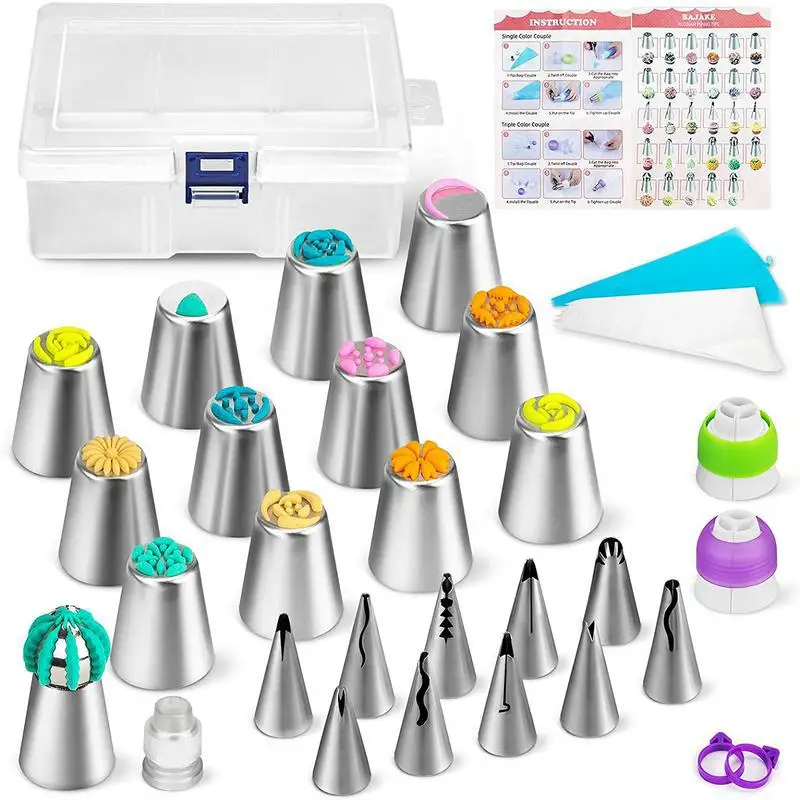 39PCs Piping Nozzle Korean Piping Nozzle Spherical Torch Storege Boxes Cake Decoration Patry Bag Muffin Cup Scraper Baking Tools 
39PCs Piping Nozzle Korean Piping Nozzle Spherical Torch Storege Boxes Cake Decoration Patry Bag Muffin Cup Scraper Baking Tools