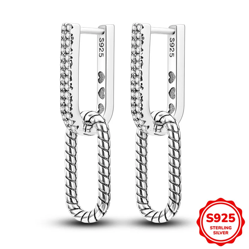 100% 925 Sterling Silver Earrings Women U-shaped Double Ring Snake-Patterned Hoop Earring For Anniversary Wedding Jewelry Gifts
100% 925 Sterling Silver Earrings Women U-shaped Double Ring Snake-Patterned Hoop Earring For Anniversary Wedding Jewelry Gifts