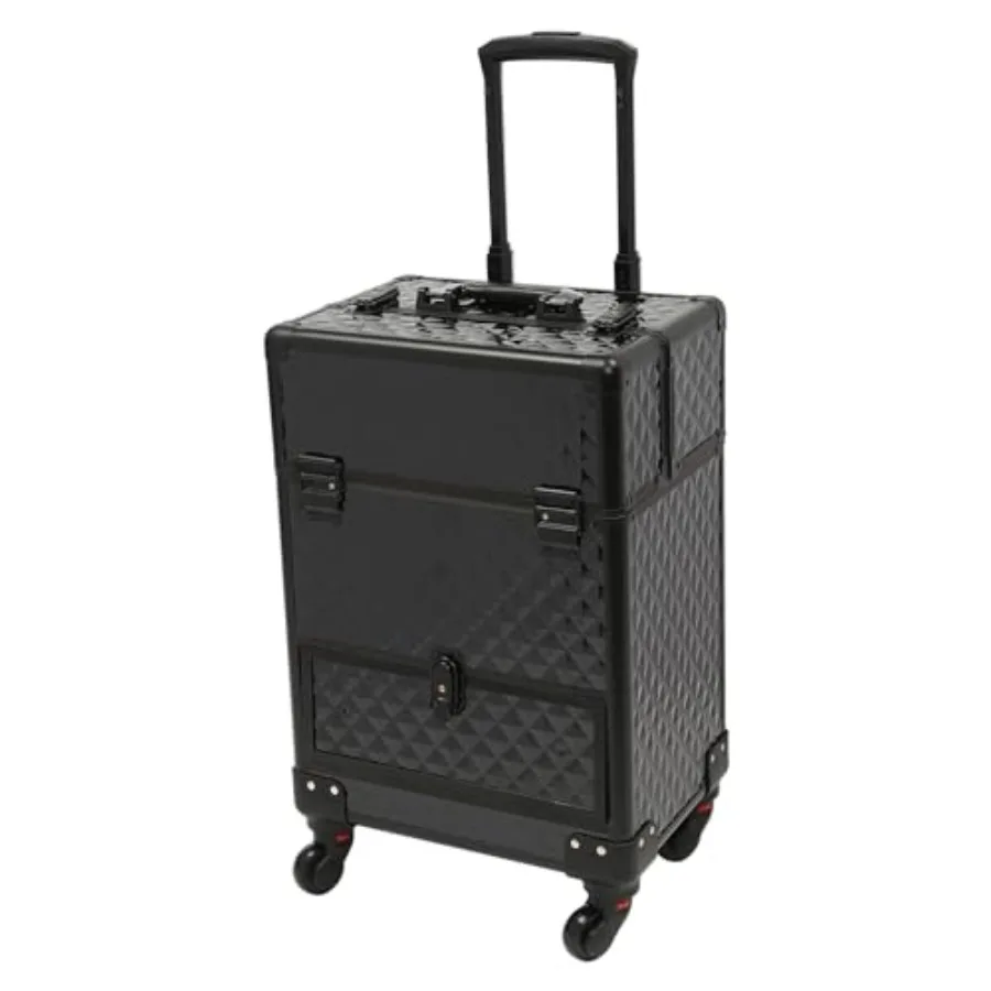 Rolling Makeup Manicure Storage Case with 4 Universal Wheels Professional Aluminum Cosmetic Trolley Black for Studio or Travell
Rolling Makeup Manicure Storage Case with 4 Universal Wheels Professional Aluminum Cosmetic Trolley Black for Studio or Travell