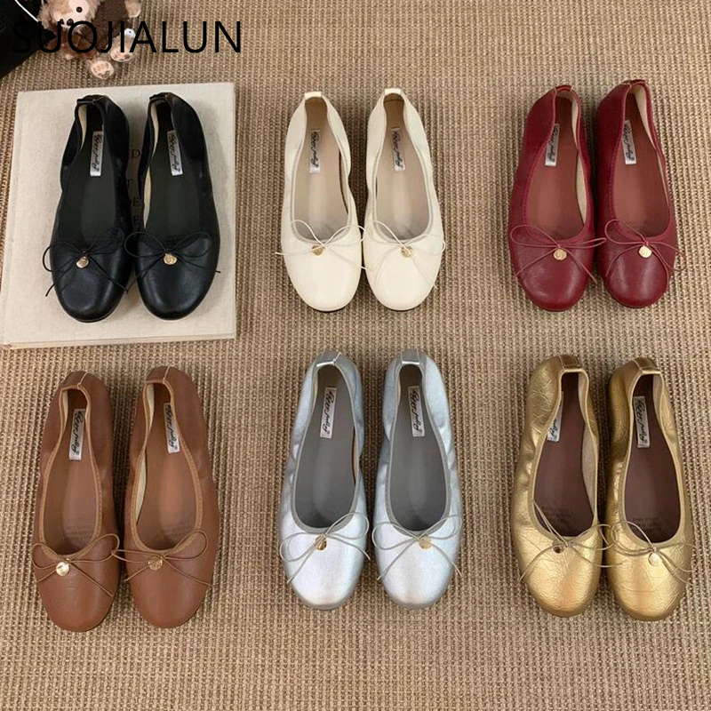 SUOJIALUN 2025 New Women Flat Shoes Fashion Round Toe Shallow Slip On Ladies Elegant Ballerina Soft Flat Heel Dress Single Shoes
SUOJIALUN 2025 New Women Flat Shoes Fashion Round Toe Shallow Slip On Ladies Elegant Ballerina Soft Flat Heel Dress Single Shoes