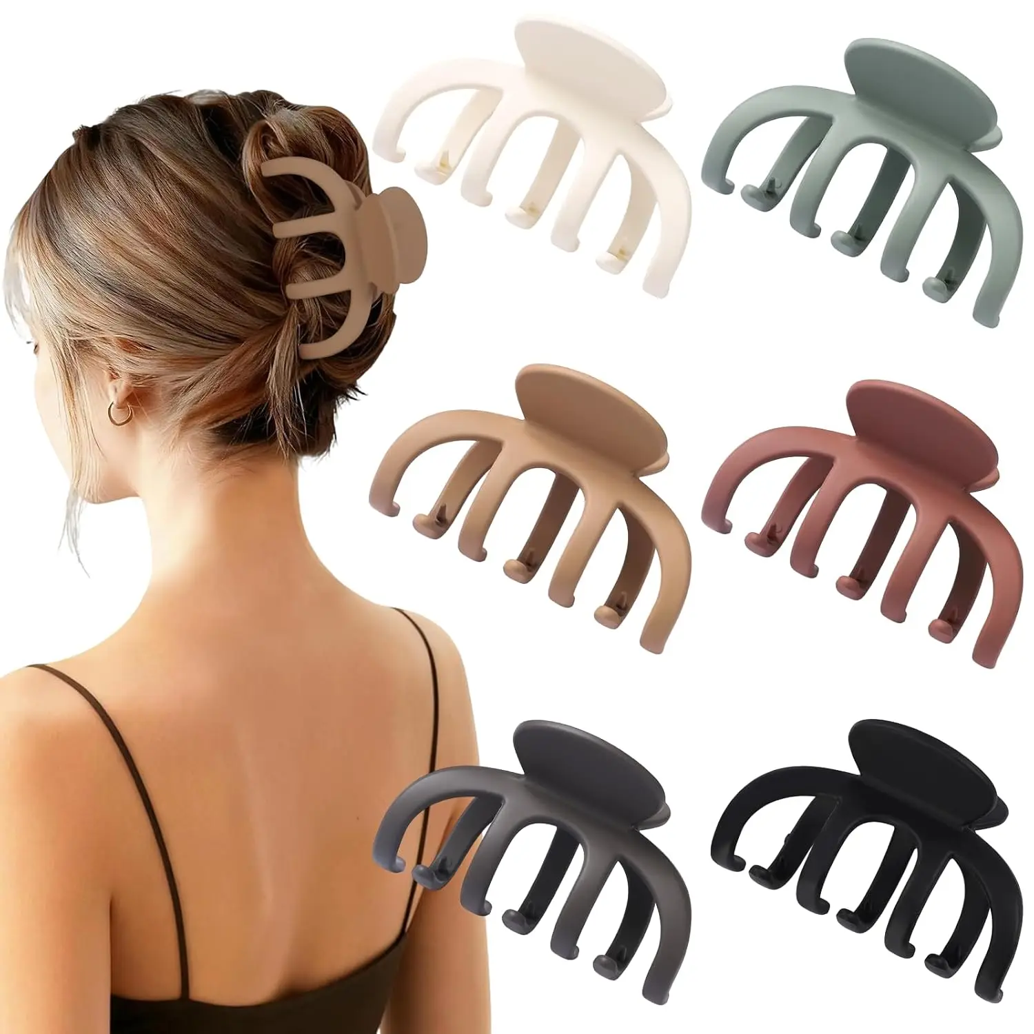 Medium Hair Claw Clips for Women, Matte Banana Jaw Style, 3.5 Inch, Thin to Thick Hair, Basic Hair Accessories
Medium Hair Claw Clips for Women, Matte Banana Jaw Style, 3.5 Inch, Thin to Thick Hair, Basic Hair Accessories