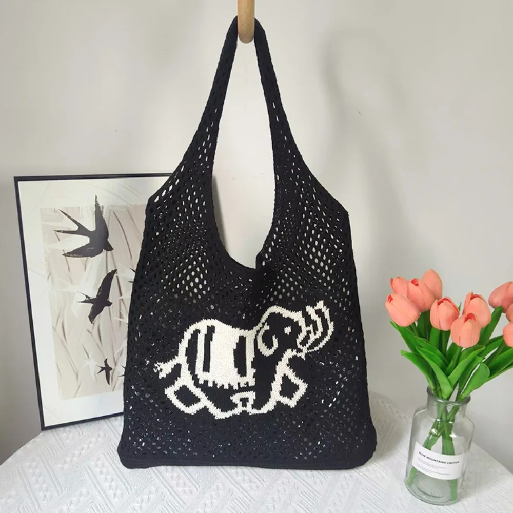 Printed Sweet Woven Tote Bag Elephant Hollow Out Shopping Straw Bag Breathable Crochet Summer Beach Handbag Female
Printed Sweet Woven Tote Bag Elephant Hollow Out Shopping Straw Bag Breathable Crochet Summer Beach Handbag Female