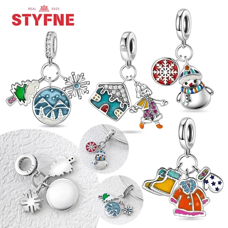 New Christmas 925 Sterling Silver Snowman Snowflake Charm Beads Fit Original Bracelets DIY Fine Jewelry Gift for Women
New Christmas 925 Sterling Silver Snowman Snowflake Charm Beads Fit Original Bracelets DIY Fine Jewelry Gift for Women