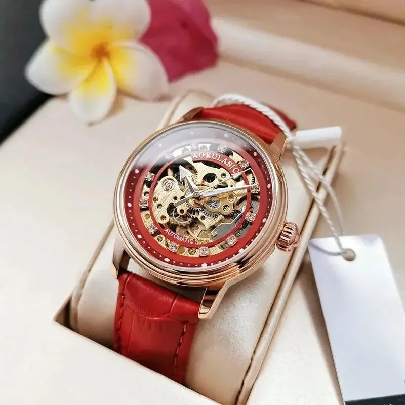 AOKULASIC Skeleton Automatic Mechanical Watch Women Diamond Waterproof Luminous Ladies Wristwatch Fashion Simple
AOKULASIC Skeleton Automatic Mechanical Watch Women Diamond Waterproof Luminous Ladies Wristwatch Fashion Simple