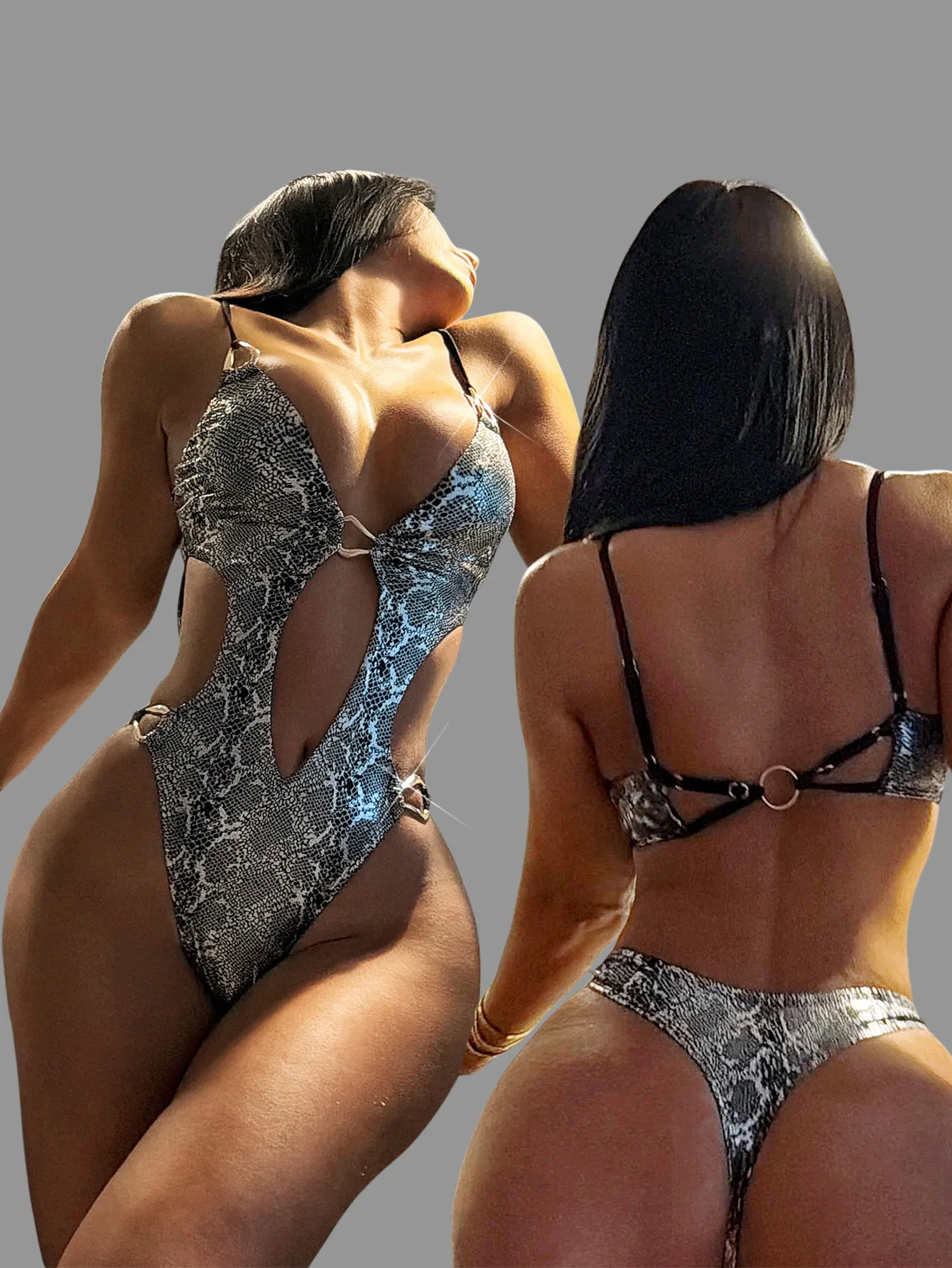 New Black Snakeskin Print One Piece Swimwear Women Sexy Metal Buckle Hollow Out Backless Bikini 2026 Beach Bathing Suit Swimsuit
New Black Snakeskin Print One Piece Swimwear Women Sexy Metal Buckle Hollow Out Backless Bikini 2026 Beach Bathing Suit Swimsuit