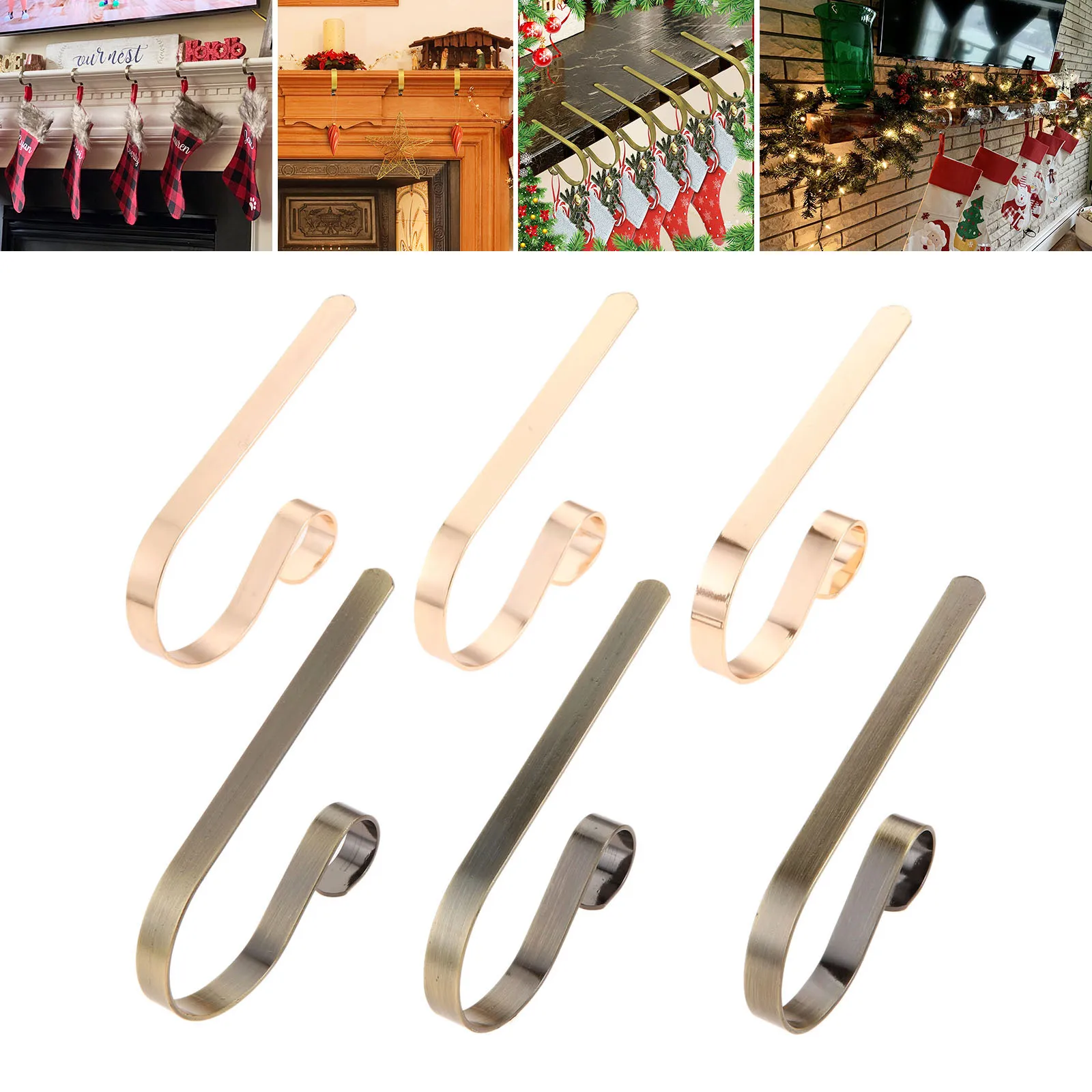 4/6pcs Christmas Stocking Hook Hanging Hook Storage Holder Buckles Fireplace Mantel Self Adhesive Hanger for Christmas Ornament
4/6pcs Christmas Stocking Hook Hanging Hook Storage Holder Buckles Fireplace Mantel Self Adhesive Hanger for Christmas Ornament