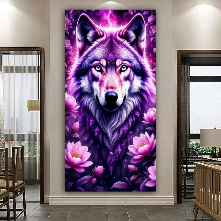 Purple Flower Wolf Large Size Diy Diamond Art Painting Kits New Collection Wild Animals Full Drill Mosaic Embroidery Picture
Purple Flower Wolf Large Size Diy Diamond Art Painting Kits New Collection Wild Animals Full Drill Mosaic Embroidery Picture