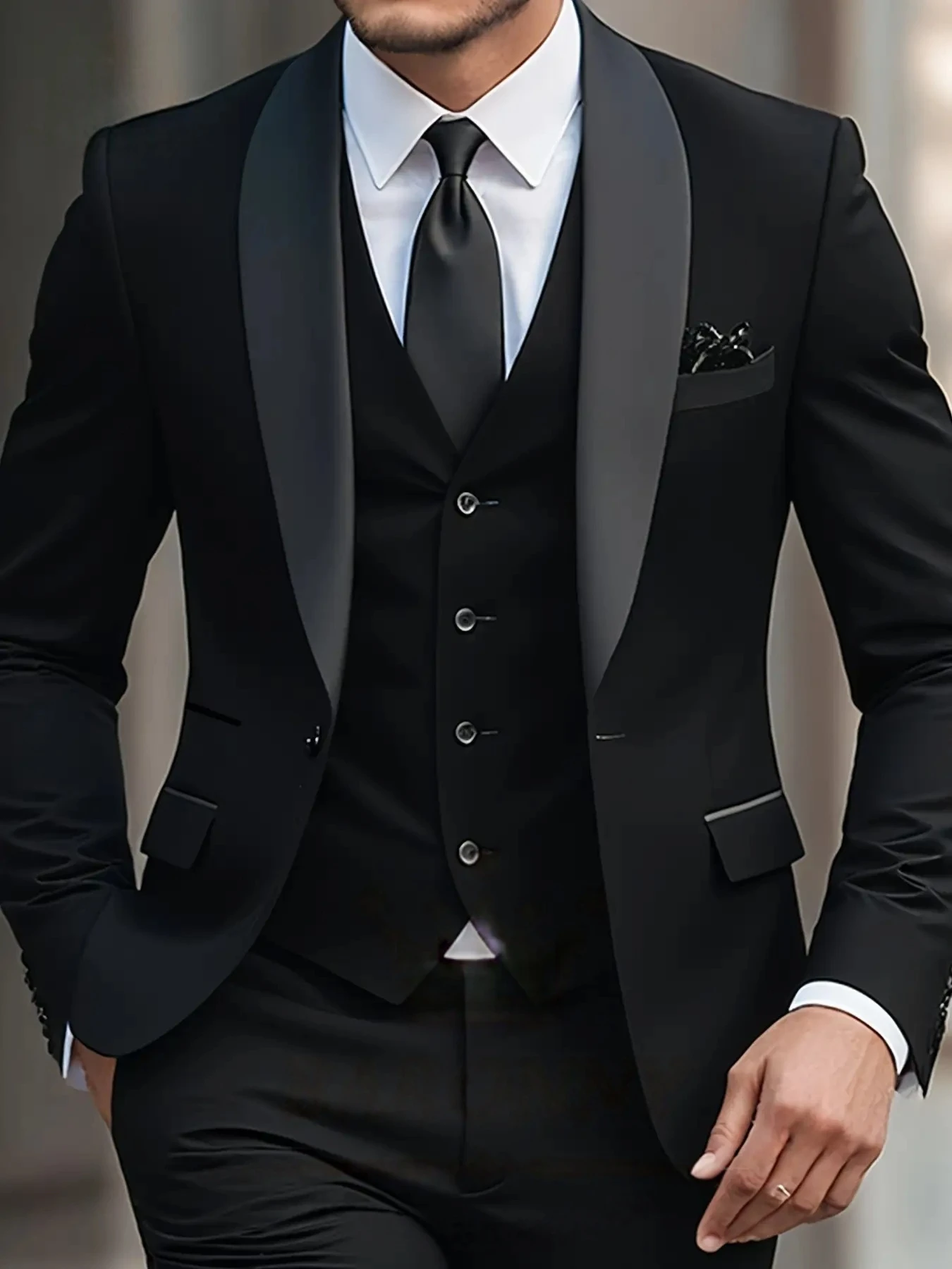 Мужской модный костюм из 3 предметов - классический официальный наряд для свадеб, вечеринок и особых случаев
Мужской модный костюм из 3 предметов - классический официальный наряд для свадеб, вечеринок и особых случаев
