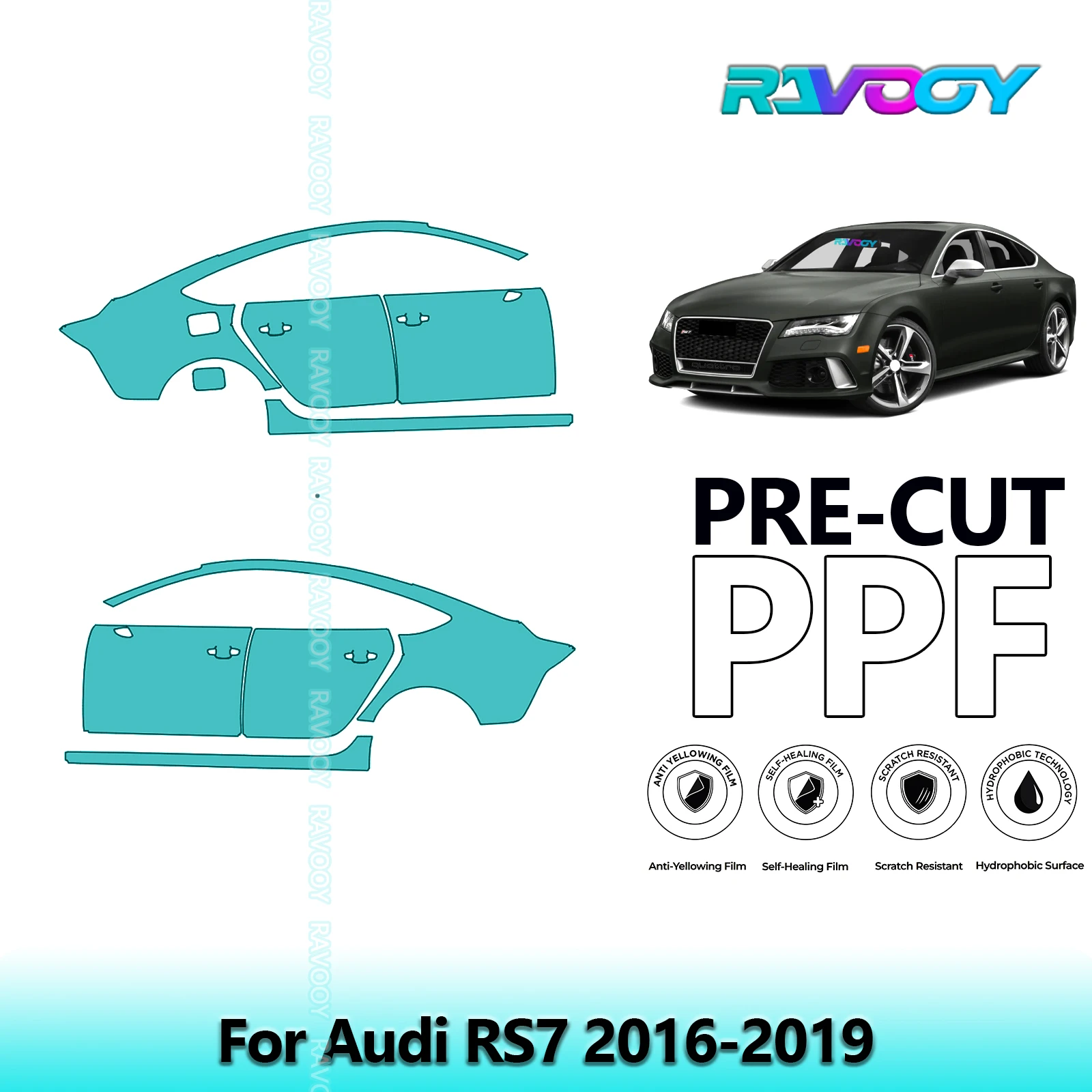 For Audi RS7 2016-2019 8.5mil Clear Matte Pre-Cut PPF Door & A/B Pillar Kit TPU Paint Protection Film Set
For Audi RS7 2016-2019 8.5mil Clear Matte Pre-Cut PPF Door & A/B Pillar Kit TPU Paint Protection Film Set