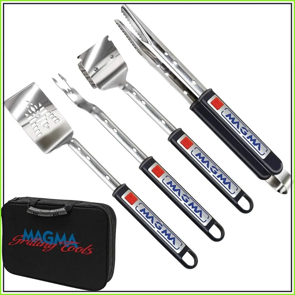 5-Piece Telescoping BBQ Grill Tools Set - Marine Grade Stainless Steel, Extendable 16-22 Inch Handles, Non-Slip Grip for Camping RV Boat
5-Piece Telescoping BBQ Grill Tools Set - Marine Grade Stainless Steel, Extendable 16-22 Inch Handles, Non-Slip Grip for Camping RV Boat