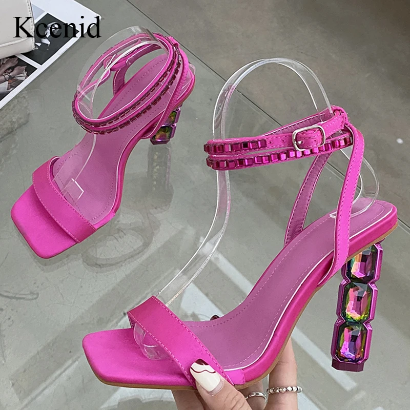 Kcenid Women Crystal High Heel Sandals Fashion Diamond Heel Gladiator Rhinestone Ankle Strap Bridal Wedding Shoes Rose White
Kcenid Women Crystal High Heel Sandals Fashion Diamond Heel Gladiator Rhinestone Ankle Strap Bridal Wedding Shoes Rose White