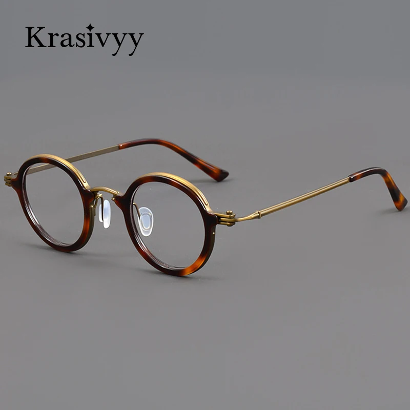 Krasivyy Pure Titanium Glasses Frame Men Retro Round Acetate Prescription Eyeglasses Frames Male Brand Designer European Eyewear
Krasivyy Pure Titanium Glasses Frame Men Retro Round Acetate Prescription Eyeglasses Frames Male Brand Designer European Eyewear