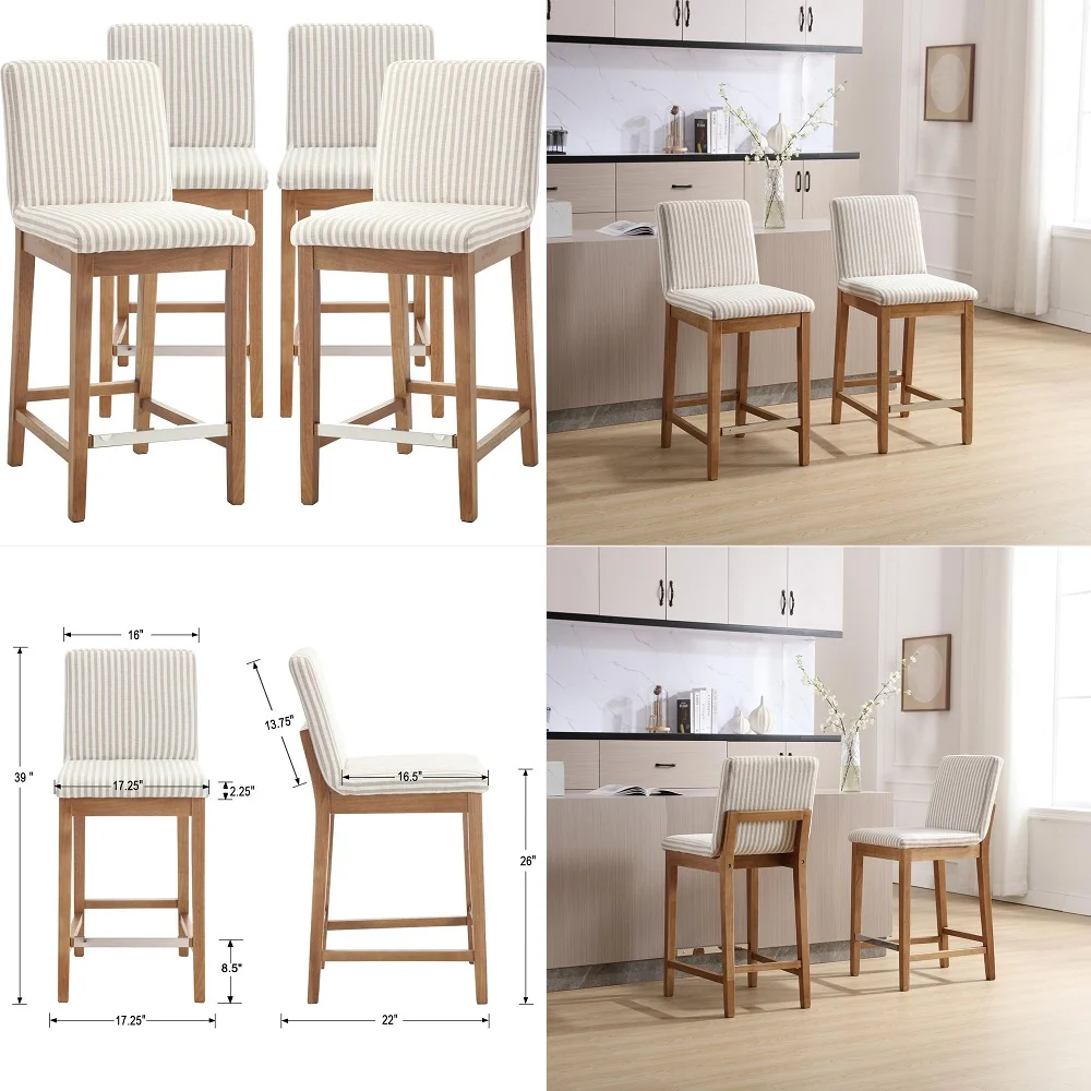 Fort Counter Height Bar Stools Set of 4, 26 Chenille Upholstered Counter Stools with Back, Armless Kitchen Island Chairs with B
Fort Counter Height Bar Stools Set of 4, 26 Chenille Upholstered Counter Stools with Back, Armless Kitchen Island Chairs with B