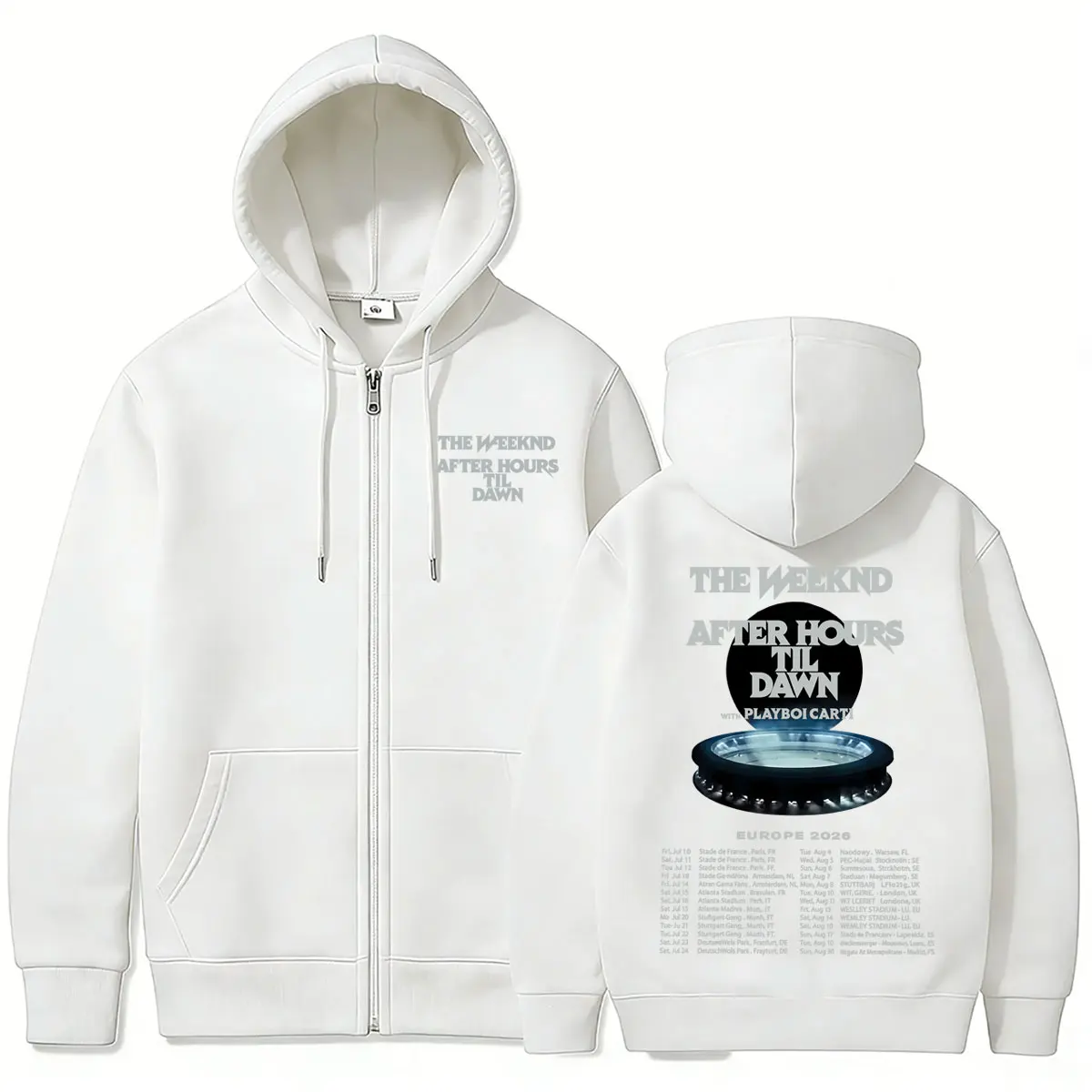 Hot Rapper Playboi Carti with The Weeknd After Hours Til Dawn Tour 2026 Zipper Hoodie Men Women Hip Hop Fashion Zip Up Jacket
Hot Rapper Playboi Carti with The Weeknd After Hours Til Dawn Tour 2026 Zipper Hoodie Men Women Hip Hop Fashion Zip Up Jacket