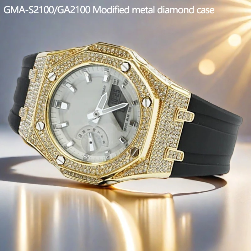 GA2100 Metal Case & Rubber strap Mod Kit for Casioak GA2100/2110/B2100 GMA-S2100 Stainless Steel Diamond Case Modification part
GA2100 Metal Case & Rubber strap Mod Kit for Casioak GA2100/2110/B2100 GMA-S2100 Stainless Steel Diamond Case Modification part