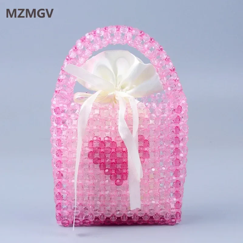 Cute Mini Pink Acrylic Hand Beaded Handbag Fashion Heart Pattern Women's Evening Bag Party Wedding Lipstick Bag Female Summer
Cute Mini Pink Acrylic Hand Beaded Handbag Fashion Heart Pattern Women's Evening Bag Party Wedding Lipstick Bag Female Summer