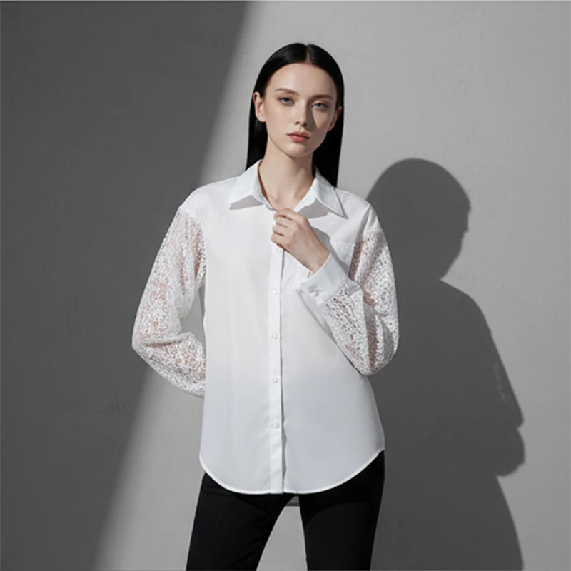 Lace Patchwork Casual Solid Shirts Women Lapel Long Sleeves Single-breasted Short Shirt 2026 Spring Office Lady Wear
Lace Patchwork Casual Solid Shirts Women Lapel Long Sleeves Single-breasted Short Shirt 2026 Spring Office Lady Wear