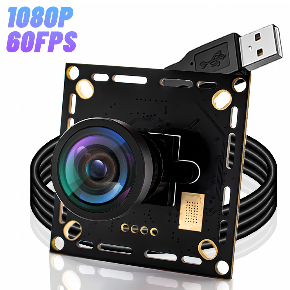WGWK 1080P 60FPS USB Camera Module With 1.8mm 120° Wide Angle Lens High Speed UVC Plug Play AEC AEB AGC CCTV PCB Board Webcam
WGWK 1080P 60FPS USB Camera Module With 1.8mm 120° Wide Angle Lens High Speed UVC Plug Play AEC AEB AGC CCTV PCB Board Webcam