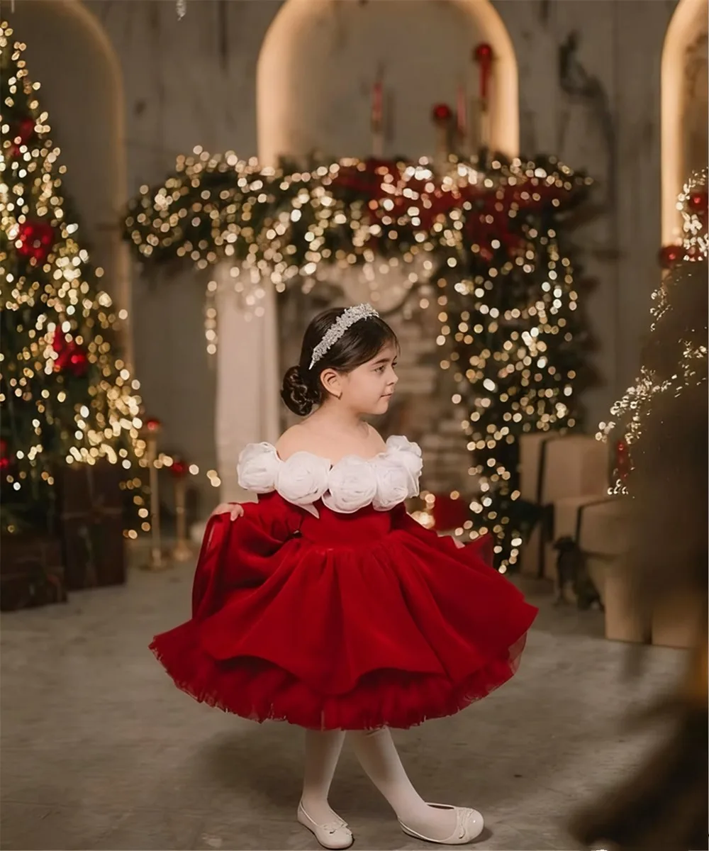 Vintage Off Shoulder Flower Girl Wedding Dress Princess Christmas Eve Kids Birthday Party Host Puffy Pageant Gown Customized
Vintage Off Shoulder Flower Girl Wedding Dress Princess Christmas Eve Kids Birthday Party Host Puffy Pageant Gown Customized