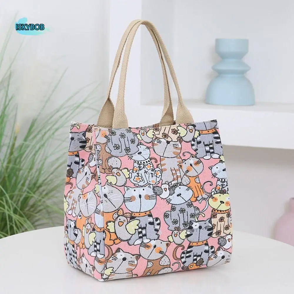 Cute Cat Pattern Cartoon Lunch Bags Large Capacity Storage Bag Portable Mommy Bag Phone Pockets Canvas Handbag Outdoor
Cute Cat Pattern Cartoon Lunch Bags Large Capacity Storage Bag Portable Mommy Bag Phone Pockets Canvas Handbag Outdoor