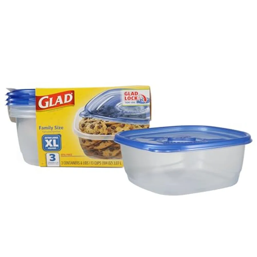 Ware XL Square Food Storage Containers with Lock Tight Lids, BPA-Free Family Size Plastic Containers for Leftovers, Meal Prep,
Ware XL Square Food Storage Containers with Lock Tight Lids, BPA-Free Family Size Plastic Containers for Leftovers, Meal Prep,