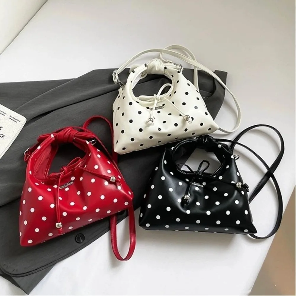 Fashion Polka Dot Shoulder Bag Bow Tie Rope Hand-held Polka Dot Handbag PU Leather Small Bag Women
Fashion Polka Dot Shoulder Bag Bow Tie Rope Hand-held Polka Dot Handbag PU Leather Small Bag Women