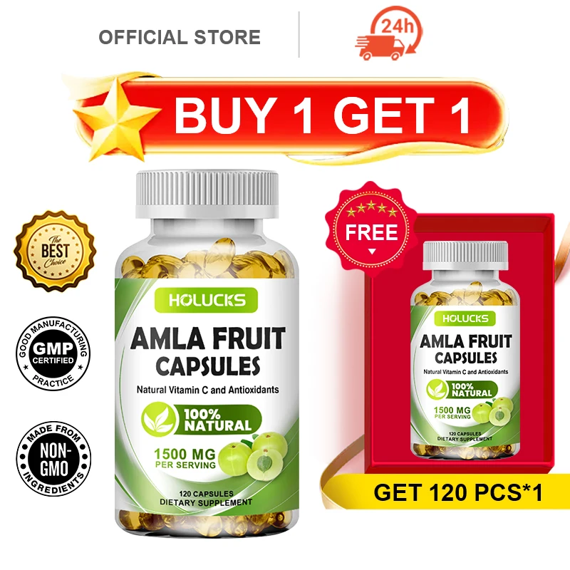 Buy 1 Get 1 Free! Amla Fruit Extract Capsules, Supports Collagen Boost, Detox Digestion, Heart Health & Antioxidant Activity
Buy 1 Get 1 Free! Amla Fruit Extract Capsules, Supports Collagen Boost, Detox Digestion, Heart Health & Antioxidant Activity