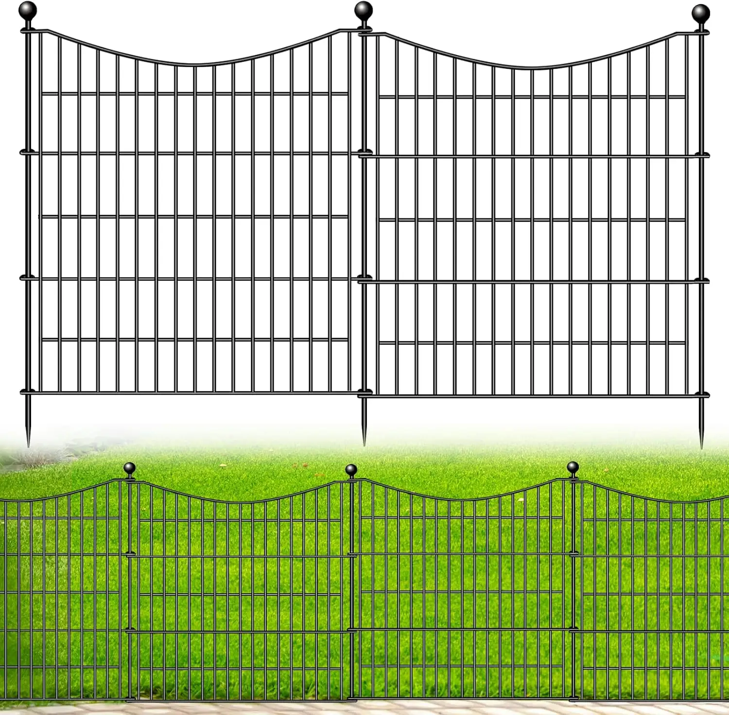 10 Panels No Dig Dog Fence Outdoor for Yard, 32 in(H) X 23.6 ft(L) Decorative Tall Garden Fence Animal Barrier
10 Panels No Dig Dog Fence Outdoor for Yard, 32 in(H) X 23.6 ft(L) Decorative Tall Garden Fence Animal Barrier