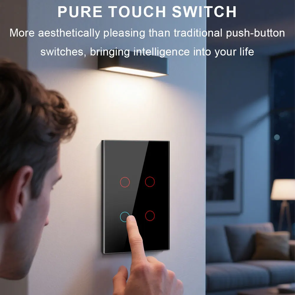 Умный выключатель света Tuya Wi-Fi, не требуется нейтральный провод, сенсорная панель 1/2/3 Gang, работает с голосовым управлением Alexa Google Home
Умный выключатель света Tuya Wi-Fi, не требуется нейтральный провод, сенсорная панель 1/2/3 Gang, работает с голосовым управлением Alexa Google Home
