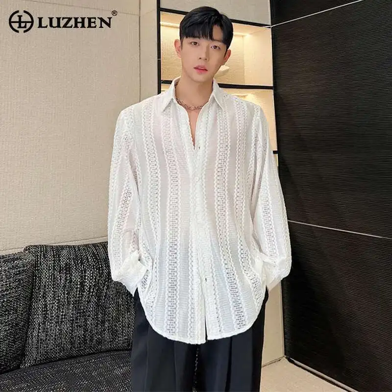 LUZHEN 2025 Korean Splicing Translucent Design Long Sleeve Shirt Men's Niche Stylish Elegant Temperament Street Male Tops LZ1583
LUZHEN 2025 Korean Splicing Translucent Design Long Sleeve Shirt Men's Niche Stylish Elegant Temperament Street Male Tops LZ1583