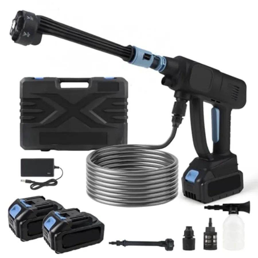 Cordless Pressure Washer Handheld Electric Power Washer with 6-in-1 Nozzle and Foam Cannon 990PSI Portable Battery Powered Car
Cordless Pressure Washer Handheld Electric Power Washer with 6-in-1 Nozzle and Foam Cannon 990PSI Portable Battery Powered Car