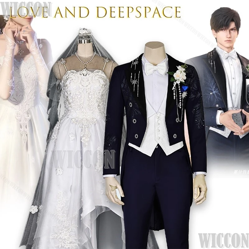 Zayne Snowcrossing с вышивкой, свадебное бальное платье Love and Deepspace, сумерки, обещание, одежда для косплея, фата, элегантное кружево Cos 
Zayne Snowcrossing с вышивкой, свадебное бальное платье Love and Deepspace, сумерки, обещание, одежда для косплея, фата, элегантное кружево Cos