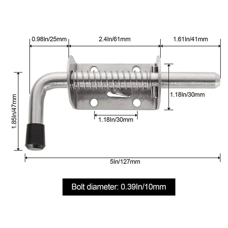 Best-24 Pack 5 Inch Spring Loaded Latch Pin 304 Stainless Steel Barrel Bolt Thickened 2Mm Door Lock, Brushed Finished
Best-24 Pack 5 Inch Spring Loaded Latch Pin 304 Stainless Steel Barrel Bolt Thickened 2Mm Door Lock, Brushed Finished