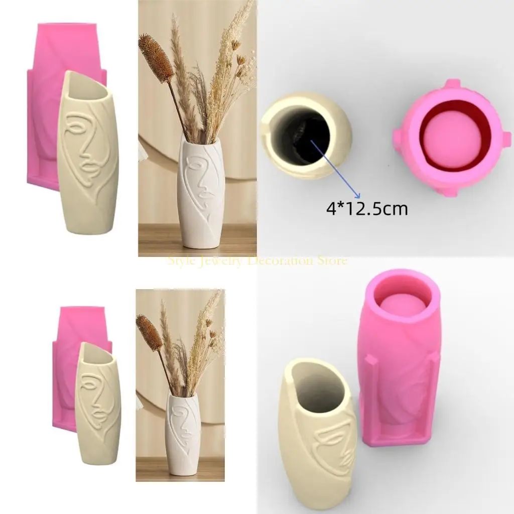 D46E Handmade Half Face Flower Pots Mould Unique Half Face Vase Silicone Mold for Creating Flower Planter Home Ornaments
D46E Handmade Half Face Flower Pots Mould Unique Half Face Vase Silicone Mold for Creating Flower Planter Home Ornaments