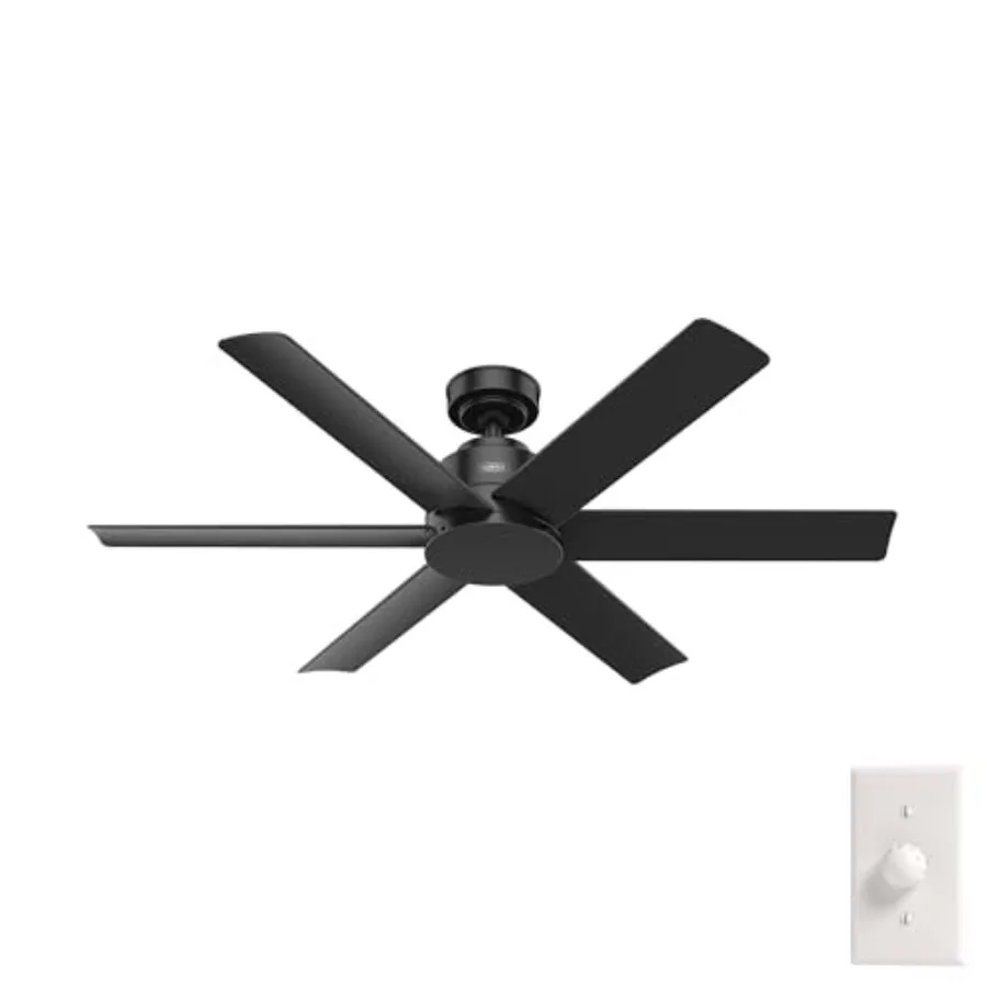 52 inch Outdoor or Indoor Ceiling Fan No Light - Matte Black, 6 Blades, Wall Control, for Patio Porch Garage Living Room
52 inch Outdoor or Indoor Ceiling Fan No Light - Matte Black, 6 Blades, Wall Control, for Patio Porch Garage Living Room