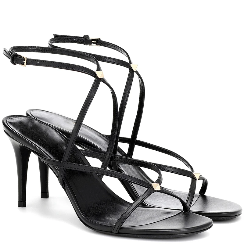 2022 Women Black High Heel Summer Sandals Strappy Shoes Ladies Stilettos Open Toe Ankle Strap Rivets Heels Party Shoe Plus Size
2022 Women Black High Heel Summer Sandals Strappy Shoes Ladies Stilettos Open Toe Ankle Strap Rivets Heels Party Shoe Plus Size