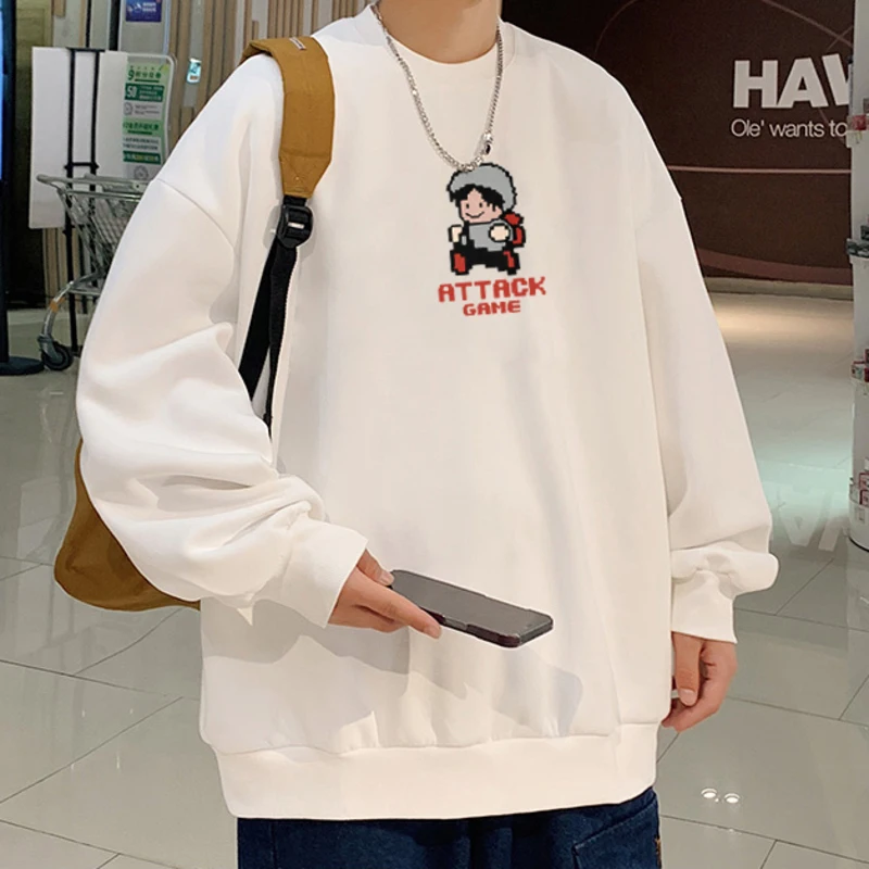 Heavy Pound Round Collar Hoodie Men's Autumn And Winter Cartoon Print Loose Casual Top, Black, White, Apricot, Dark Gray
Heavy Pound Round Collar Hoodie Men's Autumn And Winter Cartoon Print Loose Casual Top, Black, White, Apricot, Dark Gray