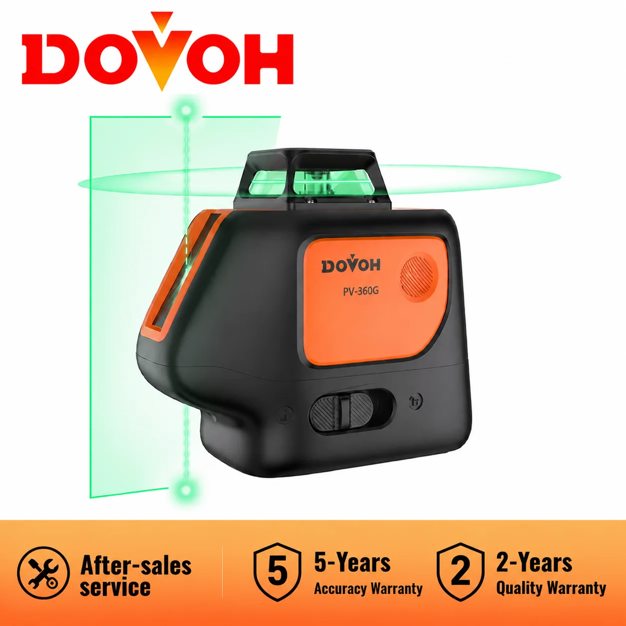 DOVOH 5 Lines Green Laser Level Self-Leveling Cross Line With 2 Plumb Dots 360° Coverage Lithium Laser Tools ,PV-360G
DOVOH 5 Lines Green Laser Level Self-Leveling Cross Line With 2 Plumb Dots 360° Coverage Lithium Laser Tools ,PV-360G