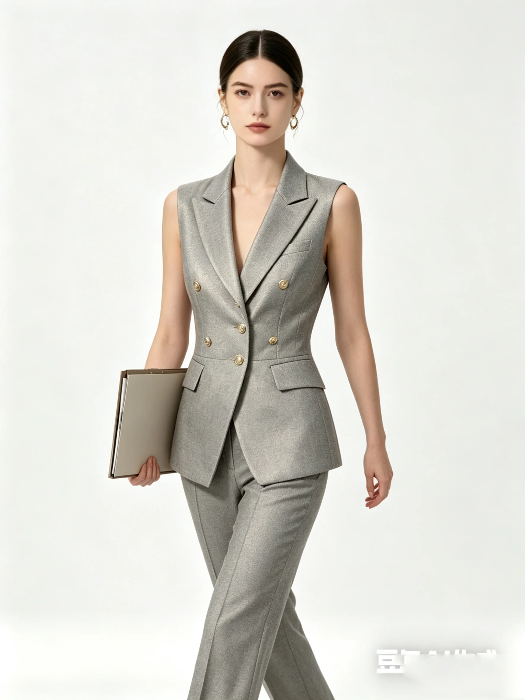 Grey Women Suit Pants Set 2 Pcs Vest+Pants Trousers Spring Summer Formal Office Lady Jacket Customized Wedding Coat
Grey Women Suit Pants Set 2 Pcs Vest+Pants Trousers Spring Summer Formal Office Lady Jacket Customized Wedding Coat