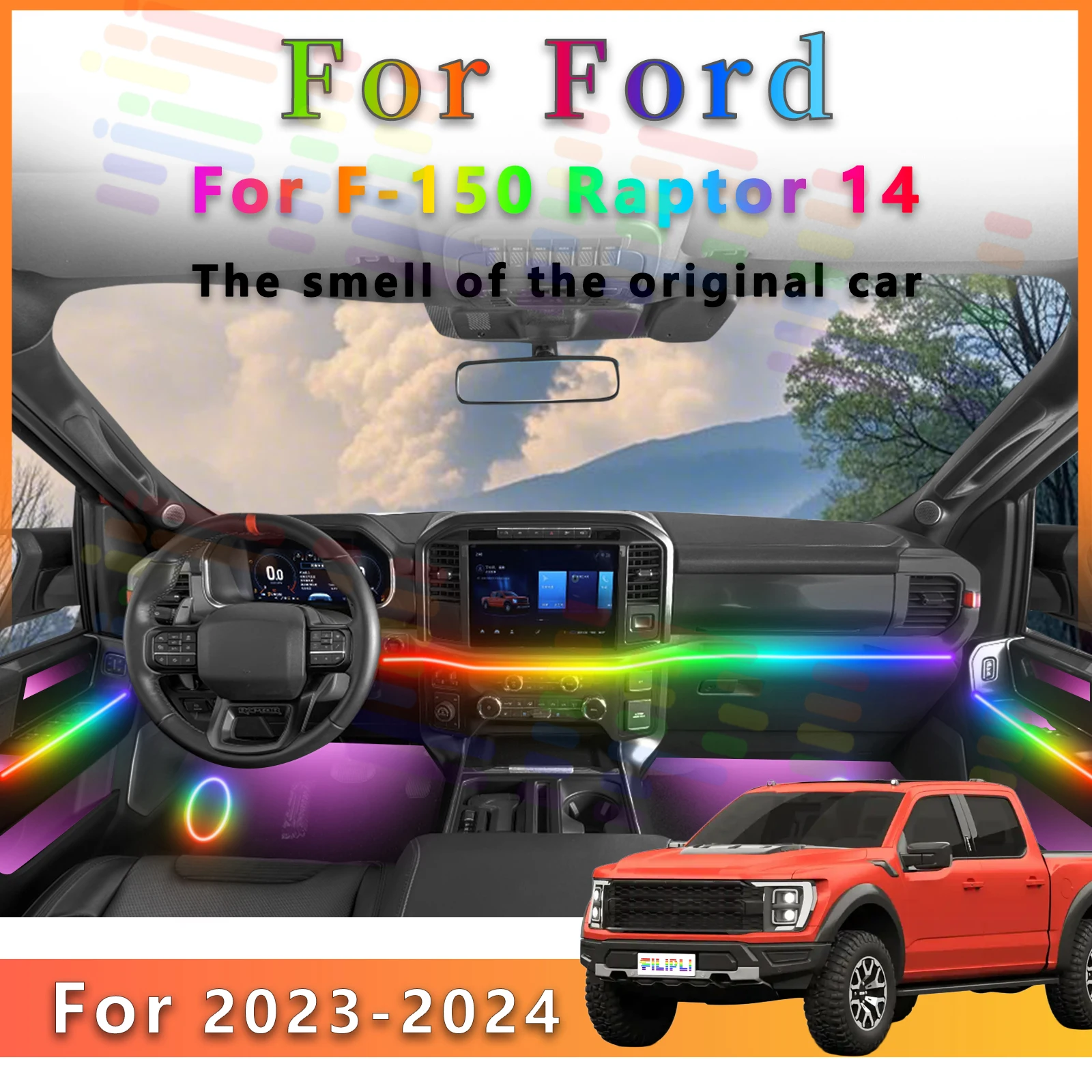 Для Ford F-150 Raptor 14-го поколения, стильное и удобное освещение, светодиодная внутренняя лампа окружающего освещения, 64 цвета, акриловая полоса с управлением через приложение
Для Ford F-150 Raptor 14-го поколения, стильное и удобное освещение, светодиодная внутренняя лампа окружающего освещения, 64 цвета, акриловая полоса с управлением через приложение