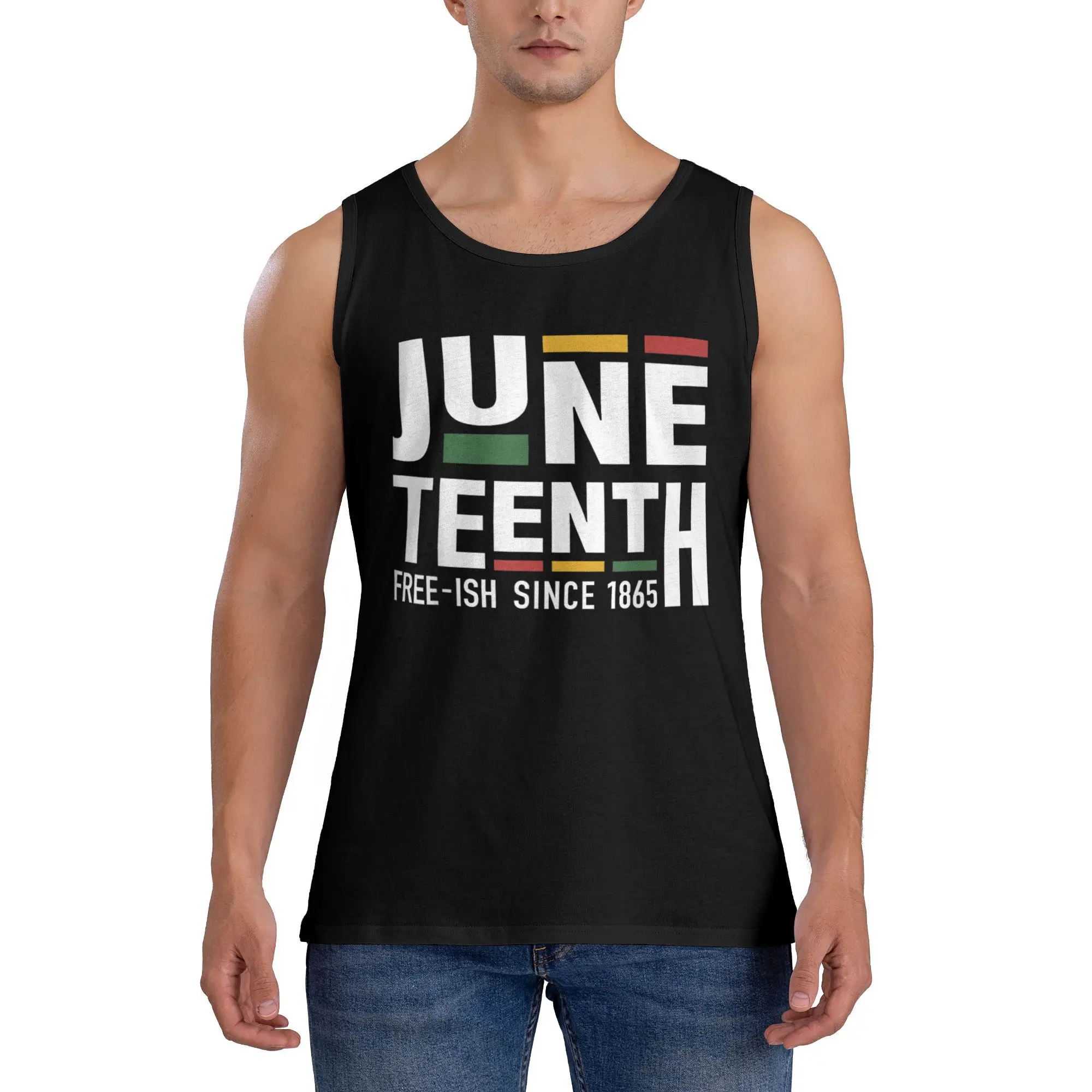 Juneteenth свободный с 1865 года, летняя майка, тренировочные топы, мужская спортивная одежда с графическим рисунком, рубашки без рукавов, большой размер 2XL 3XL
Juneteenth свободный с 1865 года, летняя майка, тренировочные топы, мужская спортивная одежда с графическим рисунком, рубашки без рукавов, большой размер 2XL 3XL