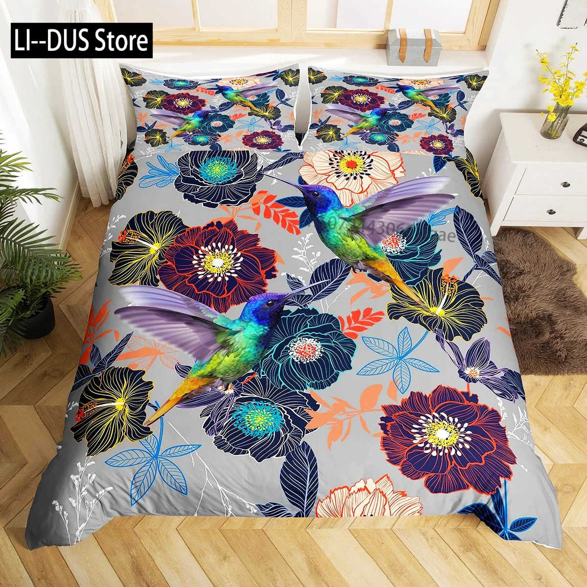 Watercolor Hummingbird Duvet Cover Set, Decorative 3 Piece Bedding Set With 2 Pillow Shams, Full King Queen Size, Bedroom Decor
Watercolor Hummingbird Duvet Cover Set, Decorative 3 Piece Bedding Set With 2 Pillow Shams, Full King Queen Size, Bedroom Decor