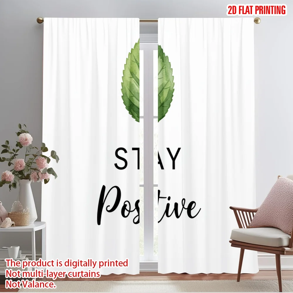 2pcs 2D flat printing Drapes Stay Positive Leaf Fabric Without Electricity Party Decorations Perfect for room decor aesthetic 
2pcs 2D flat printing Drapes Stay Positive Leaf Fabric Without Electricity Party Decorations Perfect for room decor aesthetic