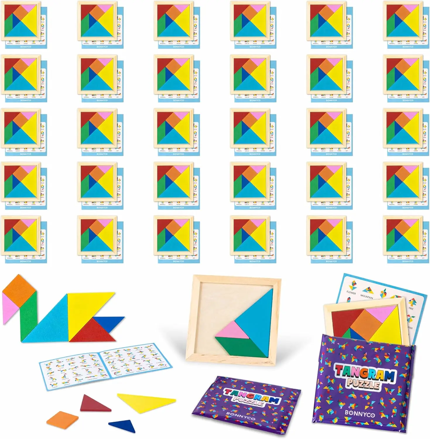 Tangram Puzzle Wooden Pack 30 Kids Party Favors, Goodie Bags Stuffers with Guide for 94 Figures, Screen-Free Fun for Ages 3-8
Tangram Puzzle Wooden Pack 30 Kids Party Favors, Goodie Bags Stuffers with Guide for 94 Figures, Screen-Free Fun for Ages 3-8