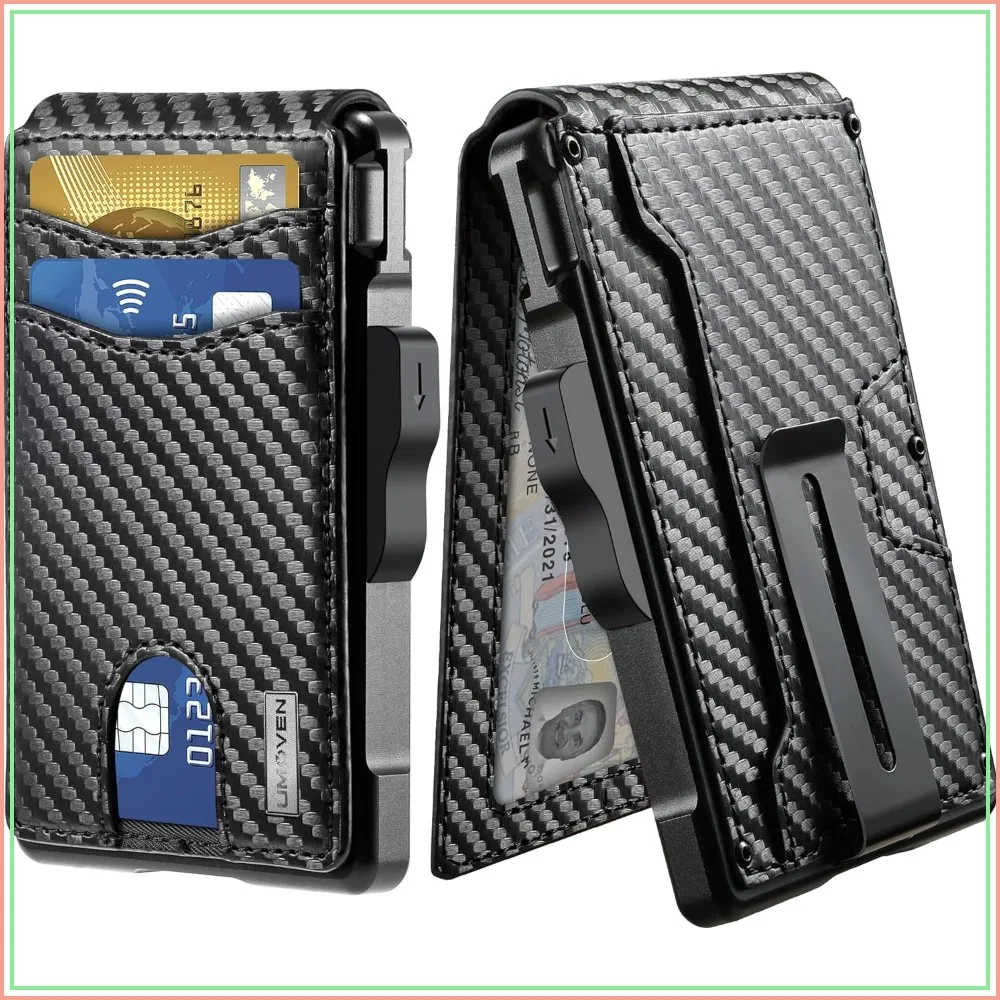 Slim Leather Bifold Wallet with Money Clip & RFID Blocking, Credit Card Holder for Men (Carbon Black)
Slim Leather Bifold Wallet with Money Clip & RFID Blocking, Credit Card Holder for Men (Carbon Black)