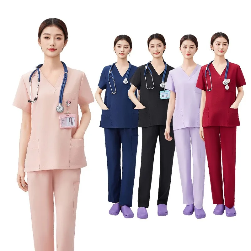 Women's Scrubs - Simple Solid Color Work Clothes for Doctors Functional Pockets Breathable Healthcare Uniform - Summer Scrub Set
Women's Scrubs - Simple Solid Color Work Clothes for Doctors Functional Pockets Breathable Healthcare Uniform - Summer Scrub Set